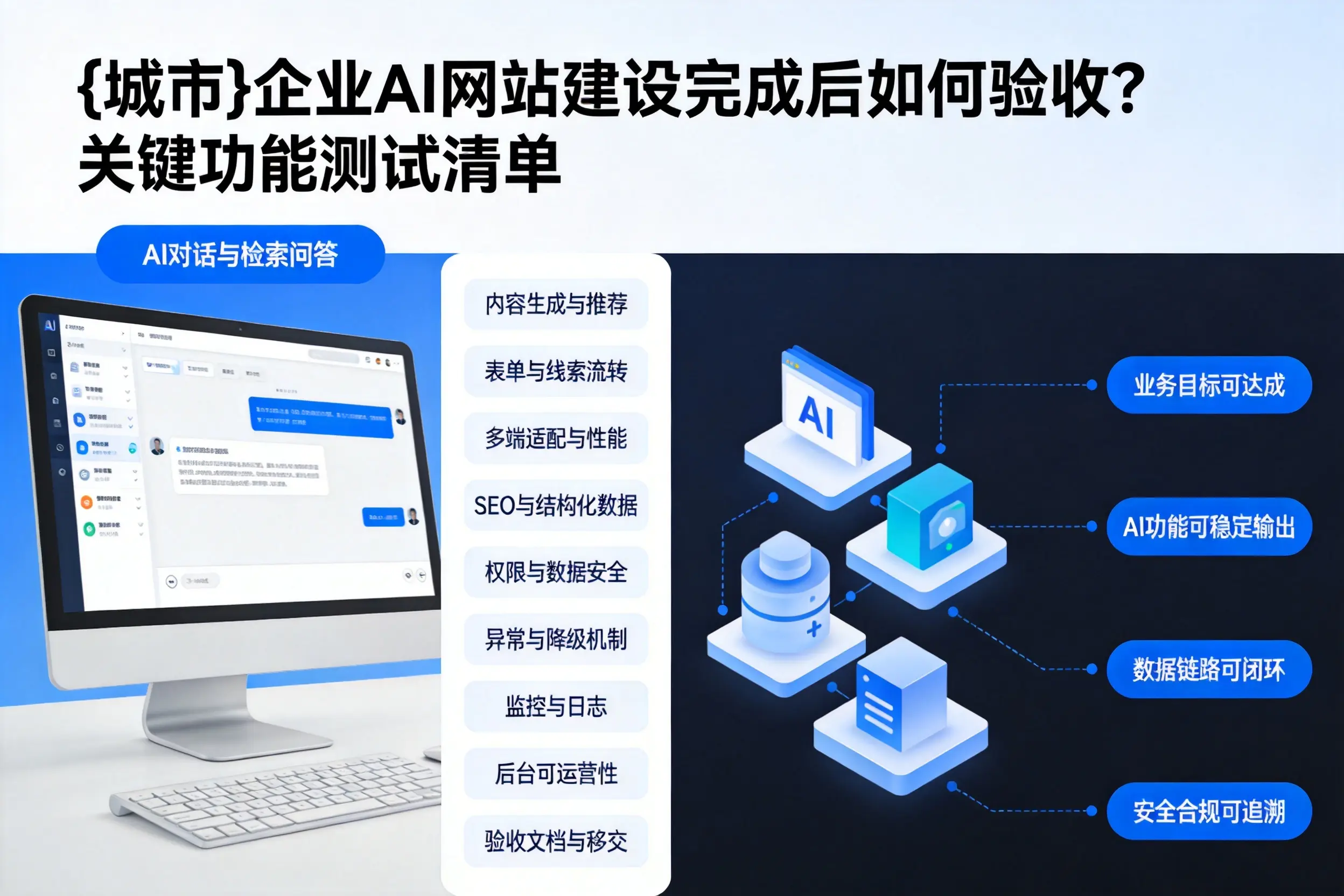 屯昌企业AI网站建设完成后如何验收？关键功能测试清单