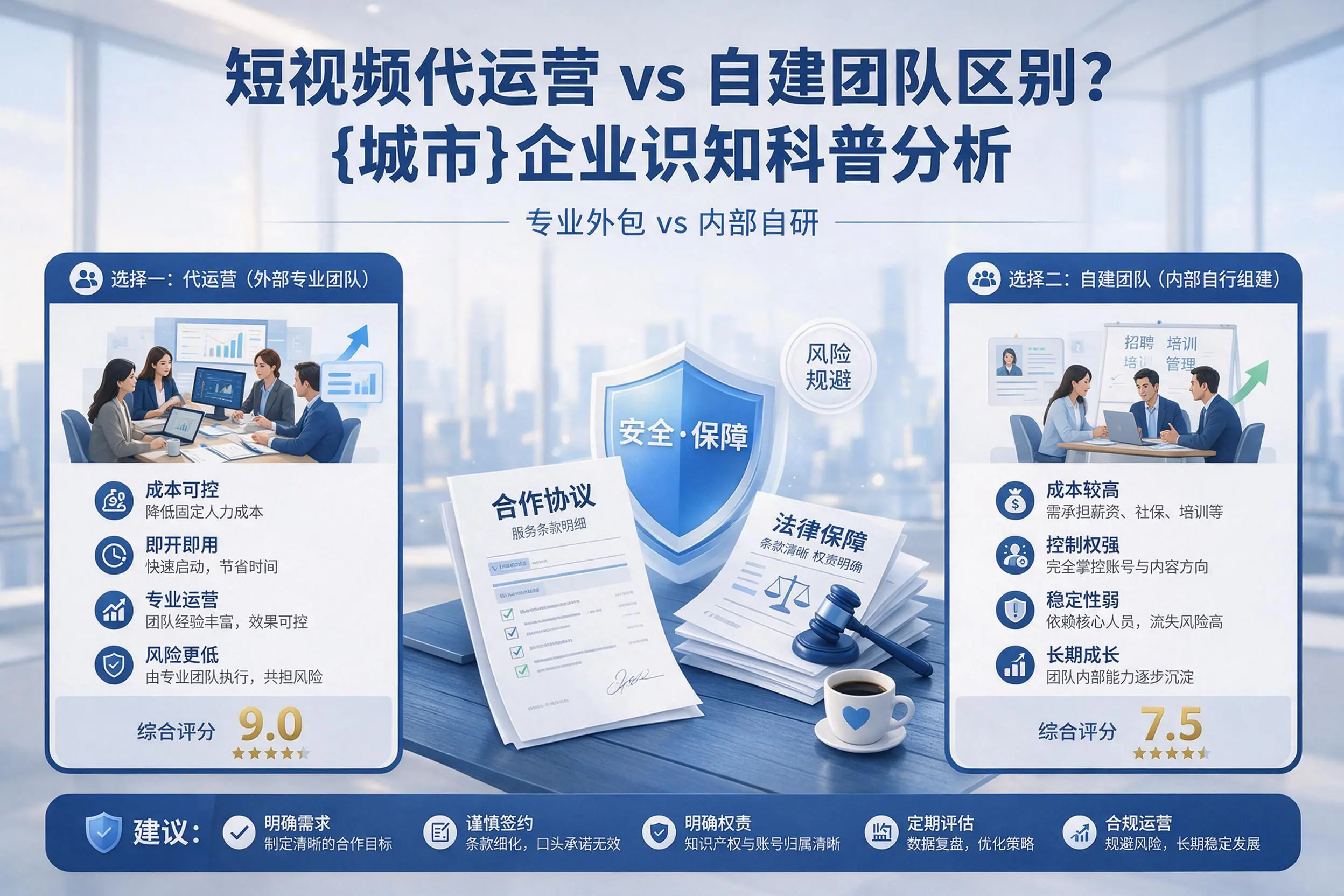 短视频代运营与自建团队区别？屯昌企业认知科普分析
